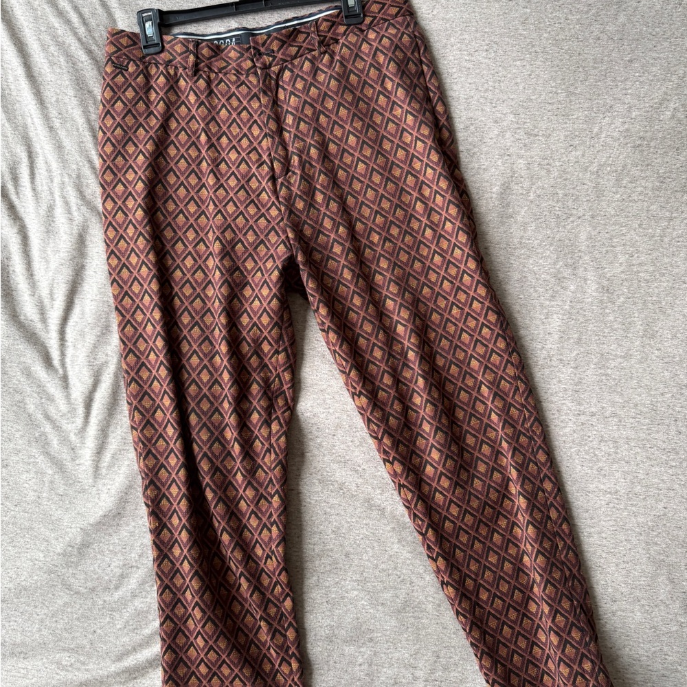 Scotch & Soda Brown Dress Pants with Geometric Pattern